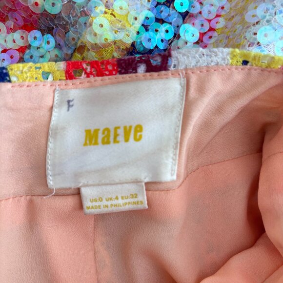 Anthropologie Maeve Rainbow Sequined Midi Skirt - Picture 9 of 9